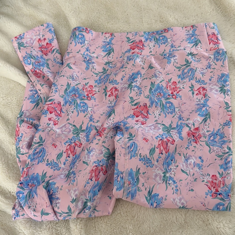 LoveShackFancy Pink Floral Leggings